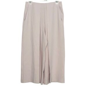 Intermix Taupe Wide Leg Trousers High Rise‎ Draped Workwear Pants XS
